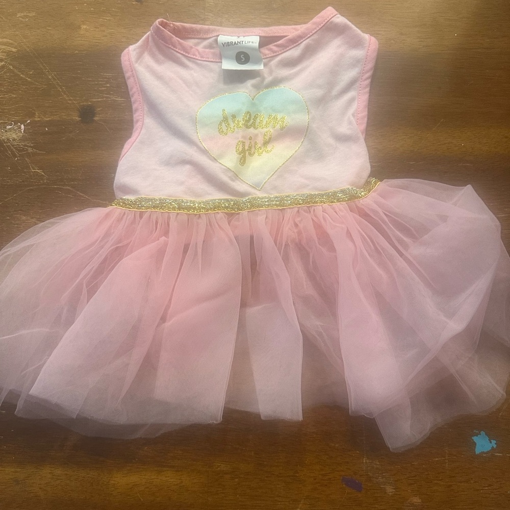 Dog Vibrant Pink & Gold 'Dream Girl' Tulle Dance Costume